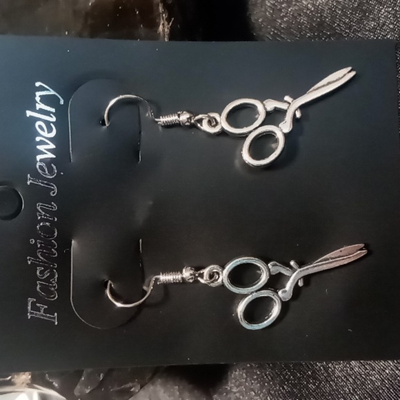 Dangle earrings scissors - Picture 2 of 3